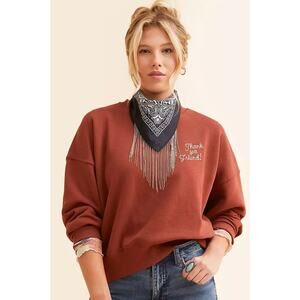 Wrangler Women's Lainey Wilson Sweatshirt Relax Thanks Friend's Sz S Red